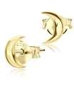 Crescent Moon Shaped Silver Ear Stud STS-4119